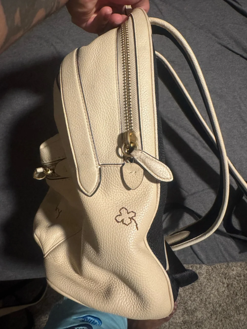 Coach Cream Leather Backpack with Multicolor Handwritten Accents - Picture 4 of 10